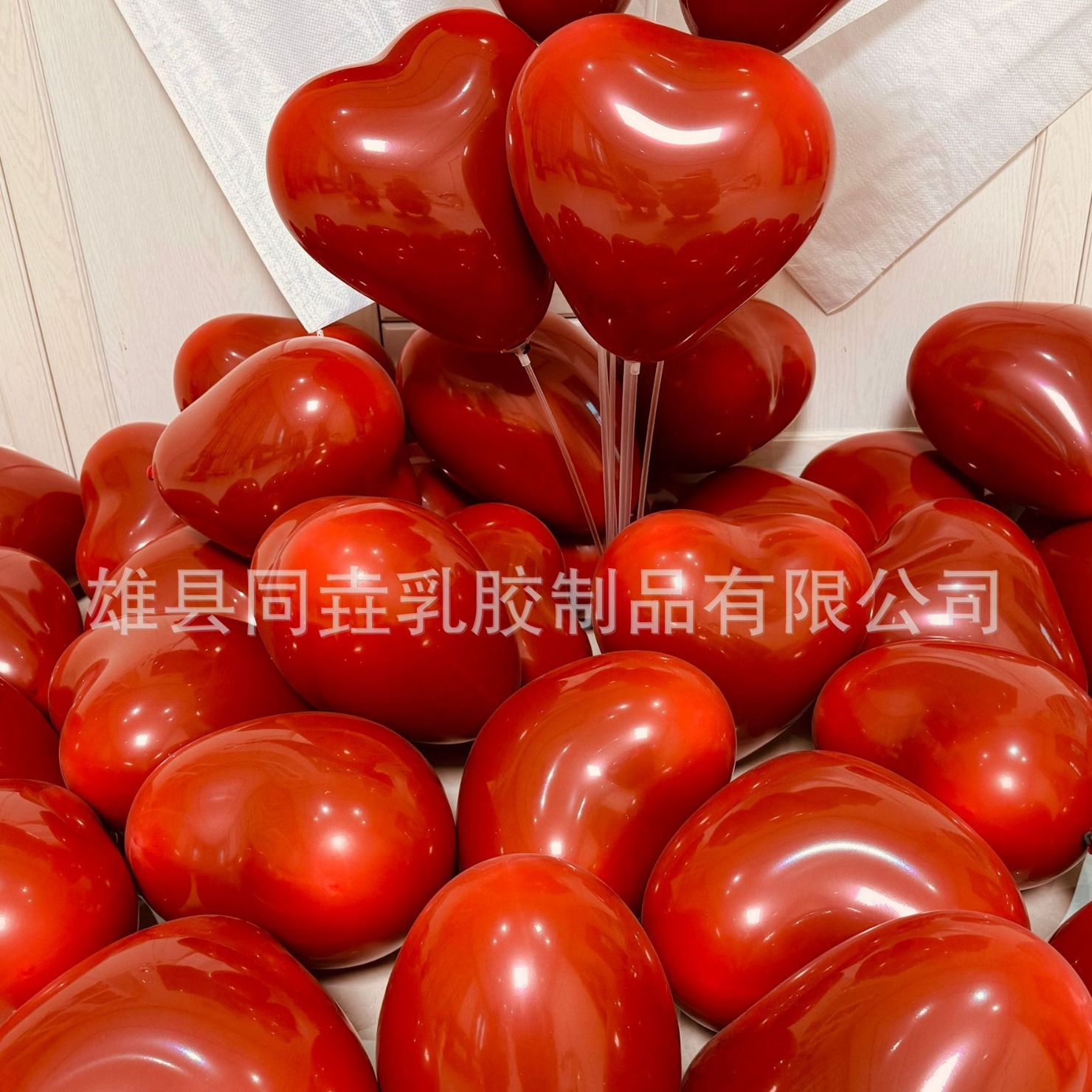 Decoración de la boda Decoración de la sala de bodas Globos de amor Boda romántica en forma de corazón Doble granada Rubí Globos de amor rojo