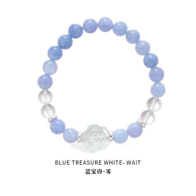 晗珞~海蓝宝锆石串珠手链夏日小清新水晶手串气质轻奢高级感手饰|undefined