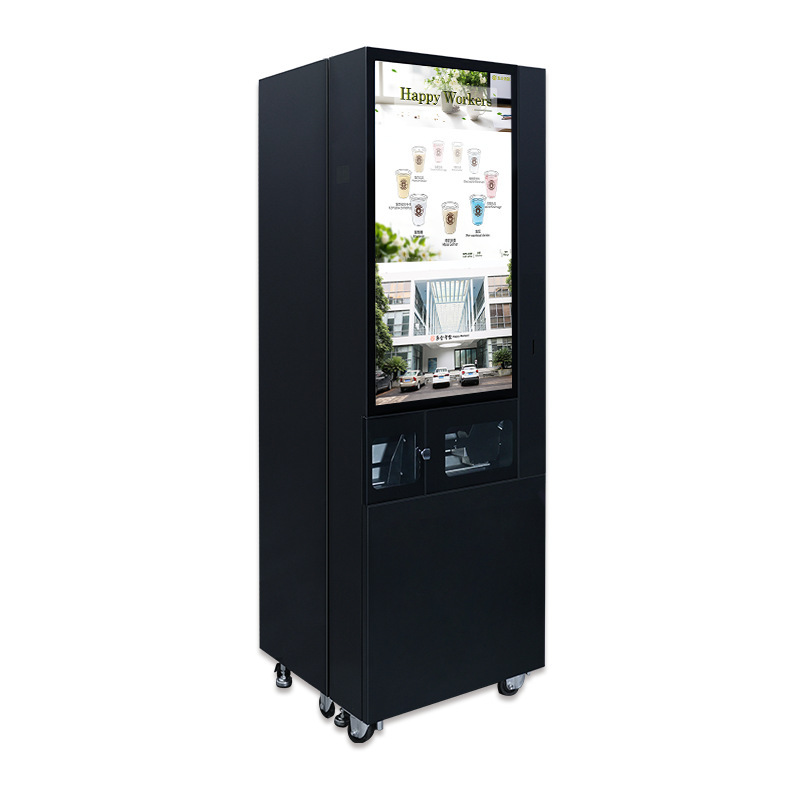 Commercial Standing Fully Automatic Protein Drink Vending Machine 43inch Hd Large Screen Built-In Ice Maker