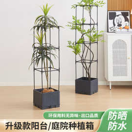 种植箱爬藤架拱门拱形花架带花箱户外庭院花盆阳台种菜架种花盆大