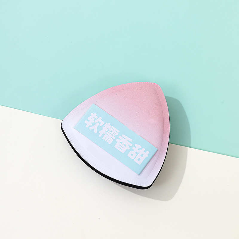 Puff triangular, algodón de azúcar, súper suave, grueso, seco y húmedo, amor de doble uso, doble cinta, flocado, polvo suelto, esponja de maquillaje, cojín de aire