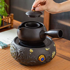 陶瓷烧水壶耐高温泡茶壶家用煮茶器电陶炉大容量侧把壶单壶复古