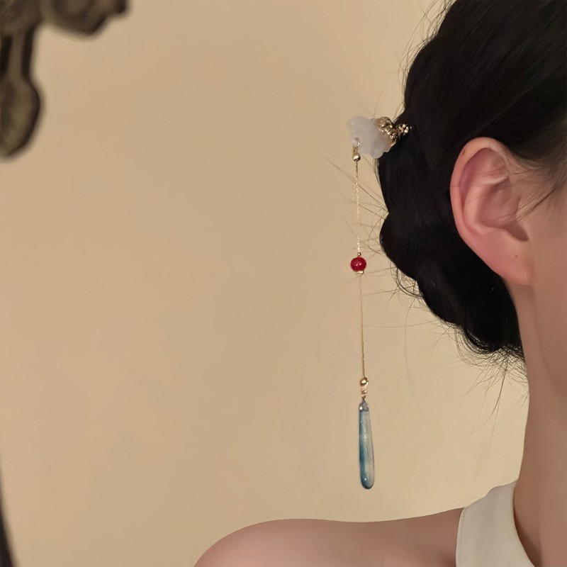 Nueva horquilla de flores de estilo antiguo chino, horquilla de sentido avanzado moderno, horquilla de cabello femenino, horquilla de Hanfu, tocado de horquilla de madera