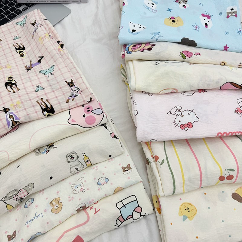 Прыжки женские летние милые девчушки брюки тонкие домашние брюки милые повседневные свободные ленивые талии прямые свободные