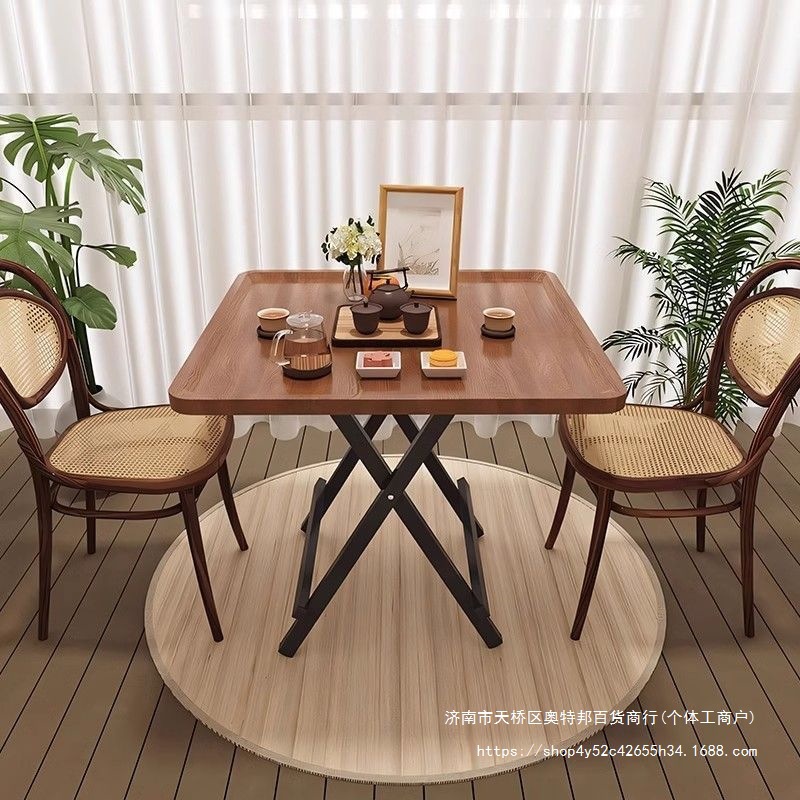 Folding Dining Table for Home Use, Simple Dining Table, Mahjong Table, Small Apartment Rental Indoor Square Tea Table