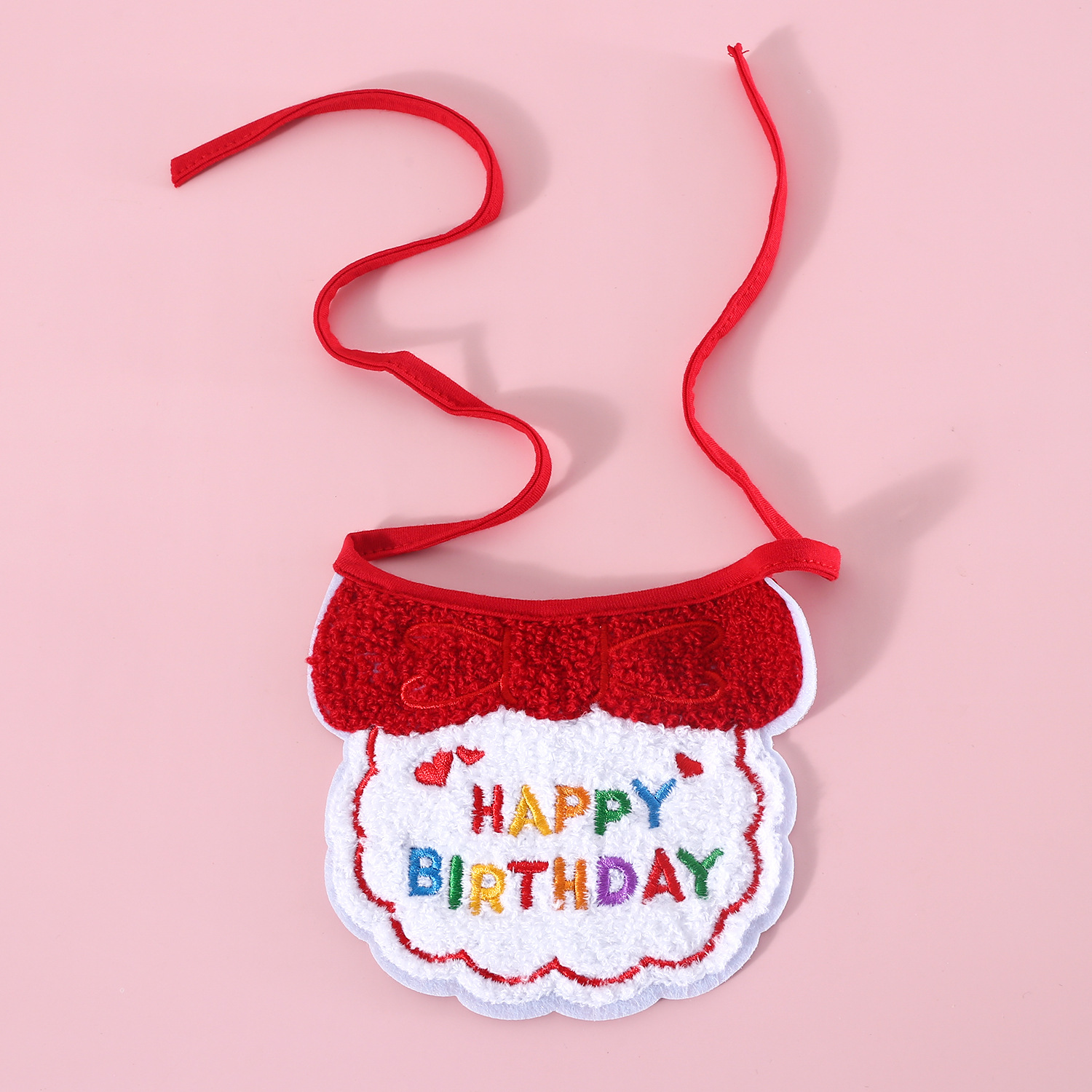 Mascota gato perro bordado Feliz cumpleaños accesorios arco babero peluche dibujos animados lindo babero image 10