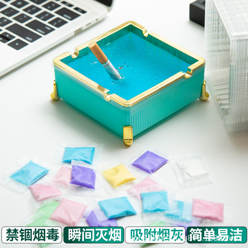 새로운 일회용 재떨이 홈 오피스 안티 플라이 게으른 거실 청소 연기 모래 연기 맛 패션 재떨이
