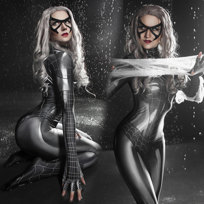 Net red with money MJ Black Cat Symbiotic Tights Role Playing sexy Quadratic element clothes