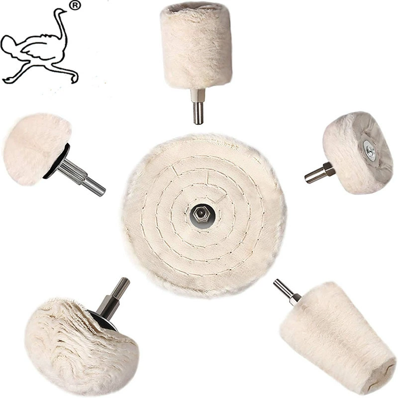 Набор полировальных кругов для автомобиля, 6 штук, полировальные круги из ткани, полировальный воск, комбинация для шлифовки и полировки металла