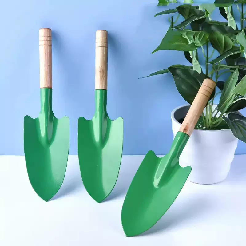家用种花种菜园艺铁铲除草松土盆栽工具木柄小铁锨儿童玩沙挖土铲
