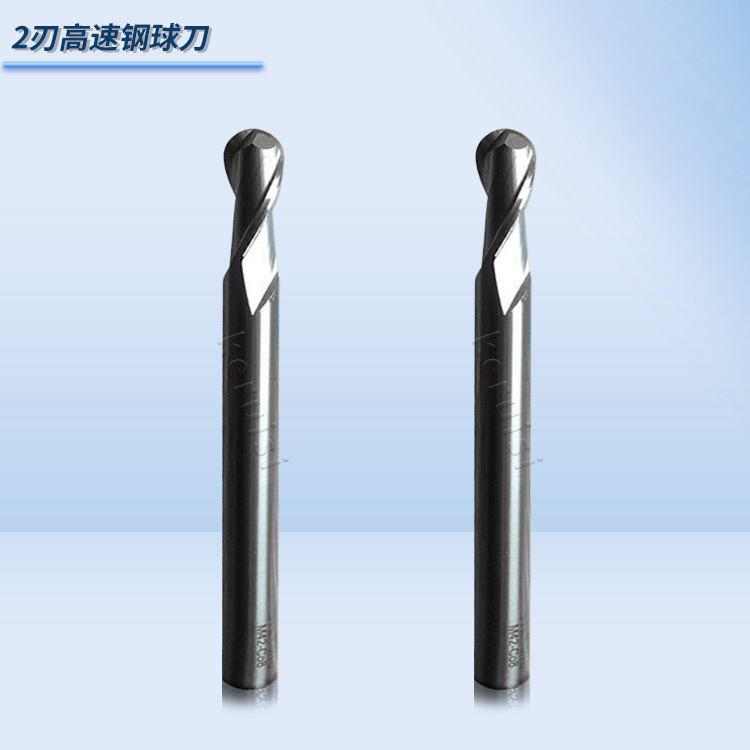 STK 2刃圆咀立铣刀 2刃白钢球刀 高速钢球头铣刀 圆鼻刀R5*18*100