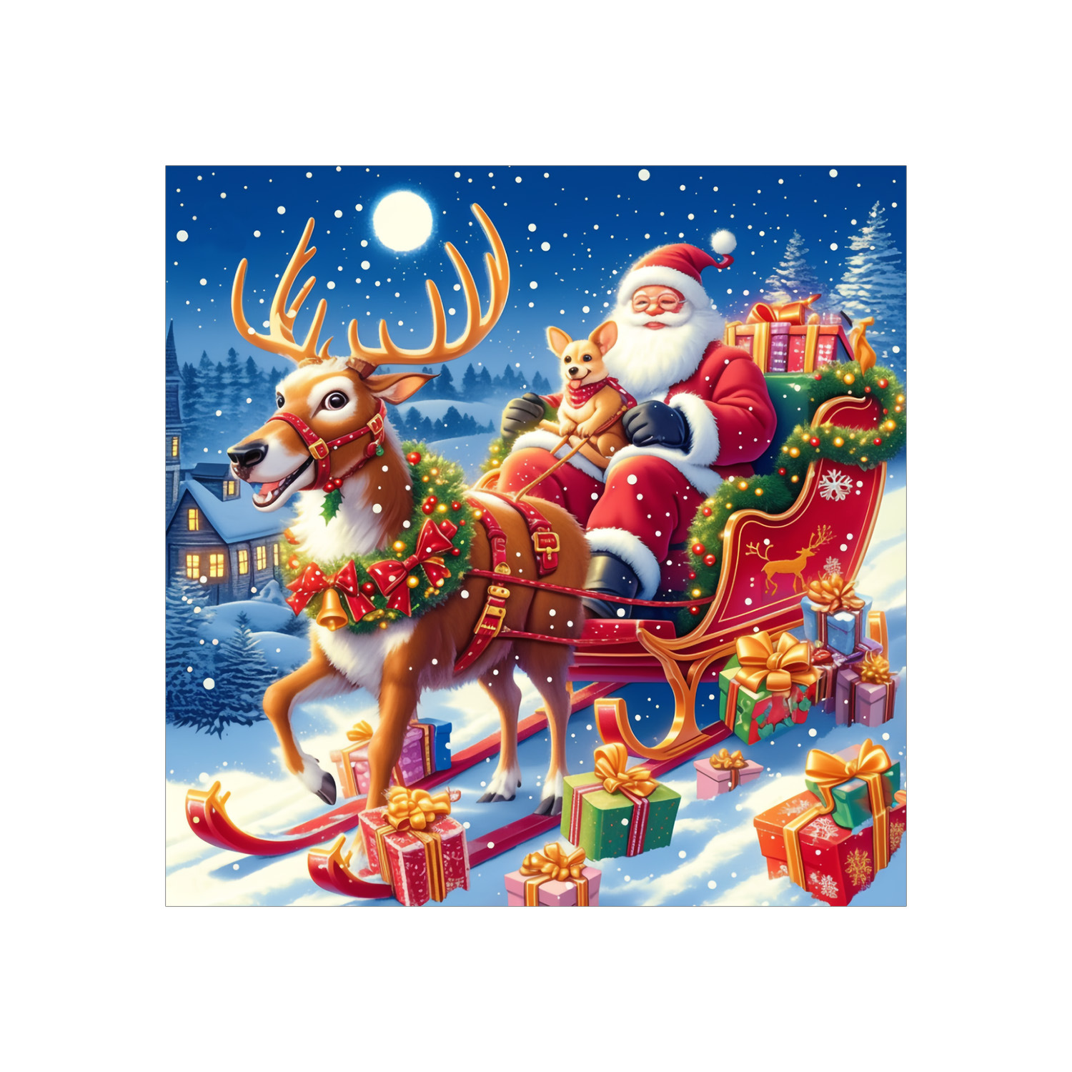 Mona Lisa Real Santa Claus regalo de bordado cruzado nuevo moderno paisaje de nieve estilo europeo hermoso bordado a mano de ensueño image 5
