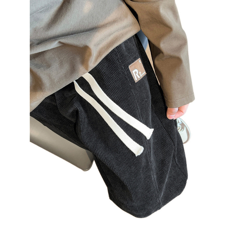 Bo 'ao pantalones masculinos primavera y otoño sueltos piernas largas pantalones de estilo de moda para niños pantalones casuales