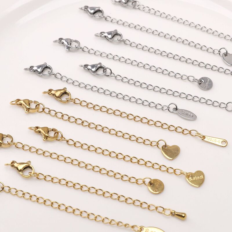 Non-Fading Titanium Steel Tail Chain, Precision Stainless Steel Extension Chain, DIY Handmade Bracelet, Necklace, Jewelry Extension Chain Accessories