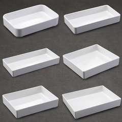 鴨貨擺盤長方形塑料滷菜盤密胺商用展示盤子熟食盤份數盤白色托盤