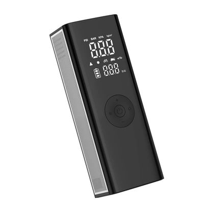 New Car Air Pump Warning Light Portable Electric Car Motorcycle Air Pump High Power Single Cylinder Digital Display (Hava nasosu) - 2600mah3-black