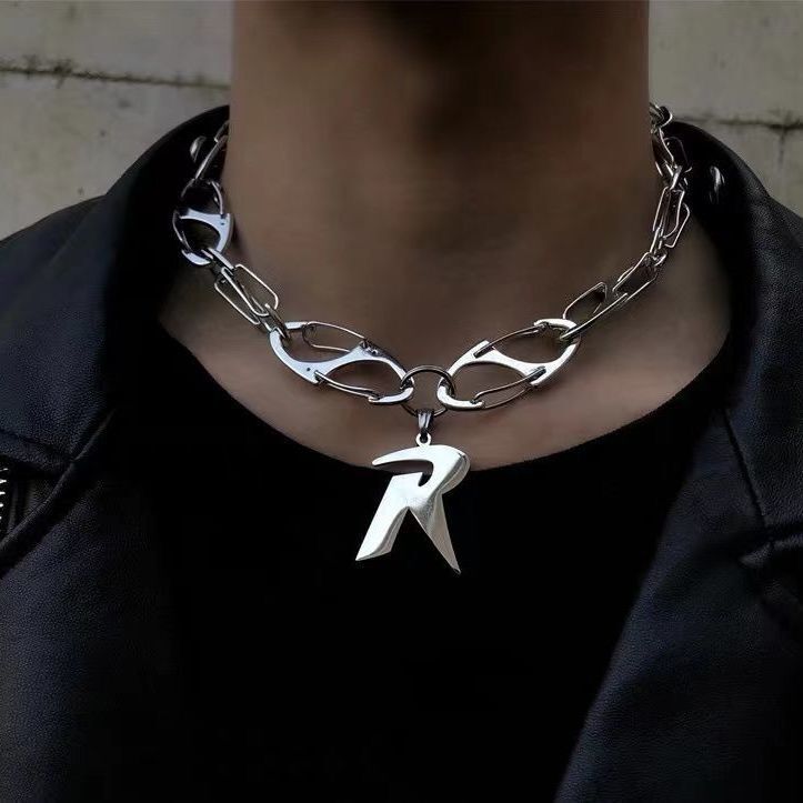 Hip-Hop Letter Titanium Steel Men's Pendant Necklace