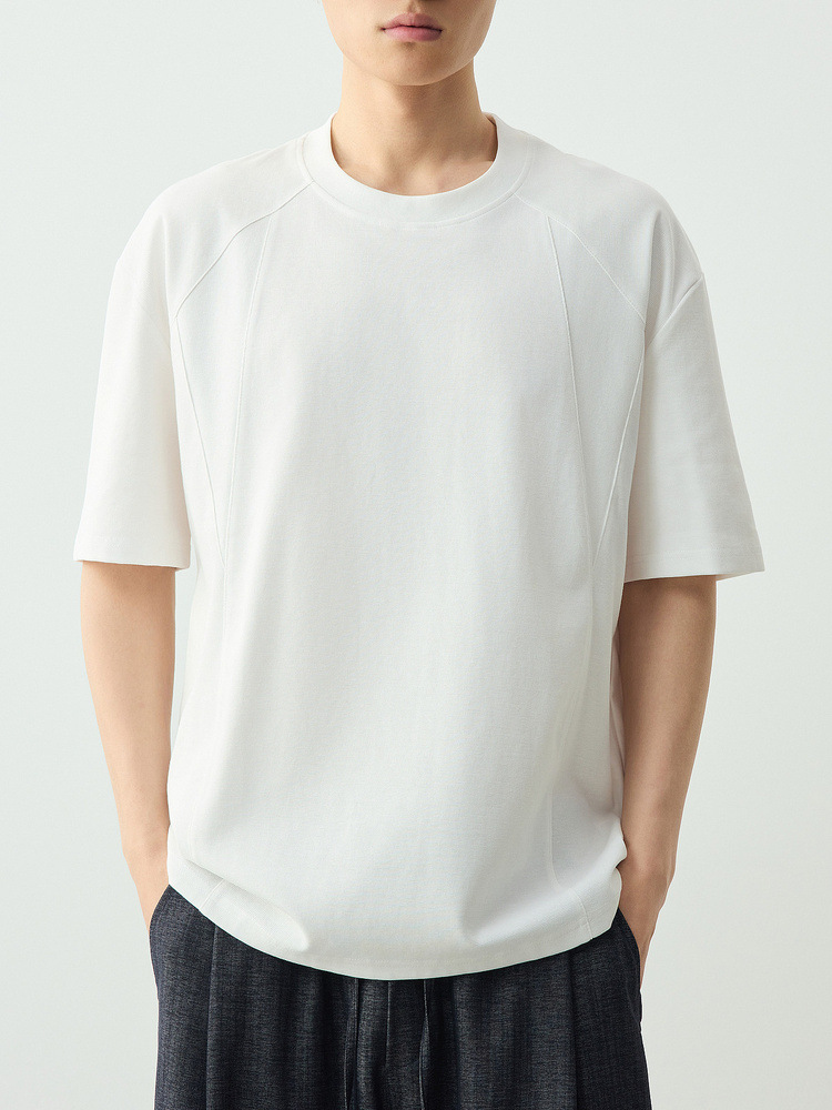 Áo thun nam cổ tròn tay ngắn phong cách công sở, chất liệu cotton thoáng mát, kiểu dáng thể thao — đen chi tiết 4