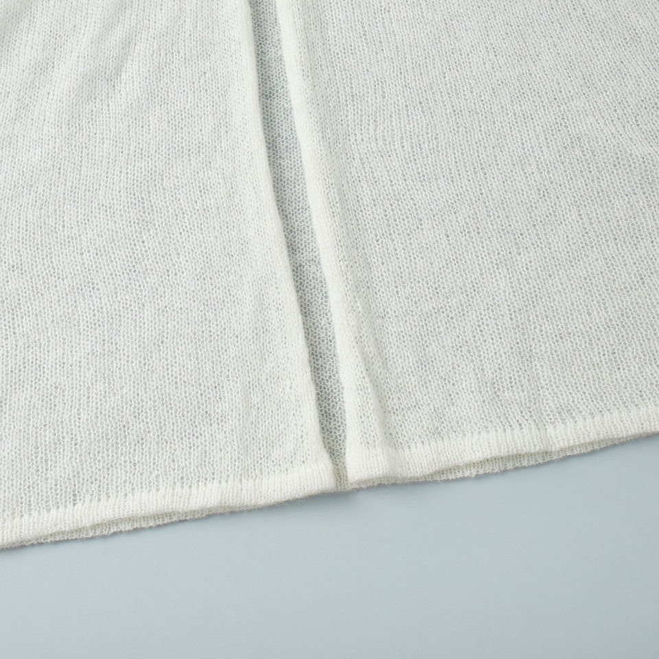 Bộ đầm dệt kim hai mảnh nữ gồm áo cardigan dài tay và đầm liền thân dáng dài — trắng, tím chi tiết 28