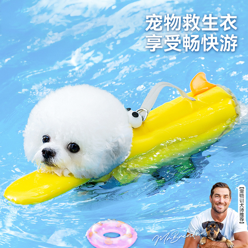 Traje de baño especial para perros para nadar en verano, chaleco salvavidas lindo de ojos grandes, perro pequeño y mediano, ropa impermeable para perros peluche