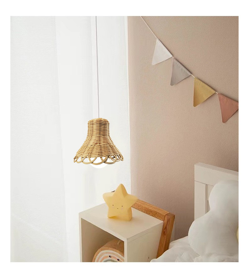 ins estilo nórdico habitación de niños candelabro de caña decoración de tienda de tejer a mano lámpara trenzada accesorios de fotografía