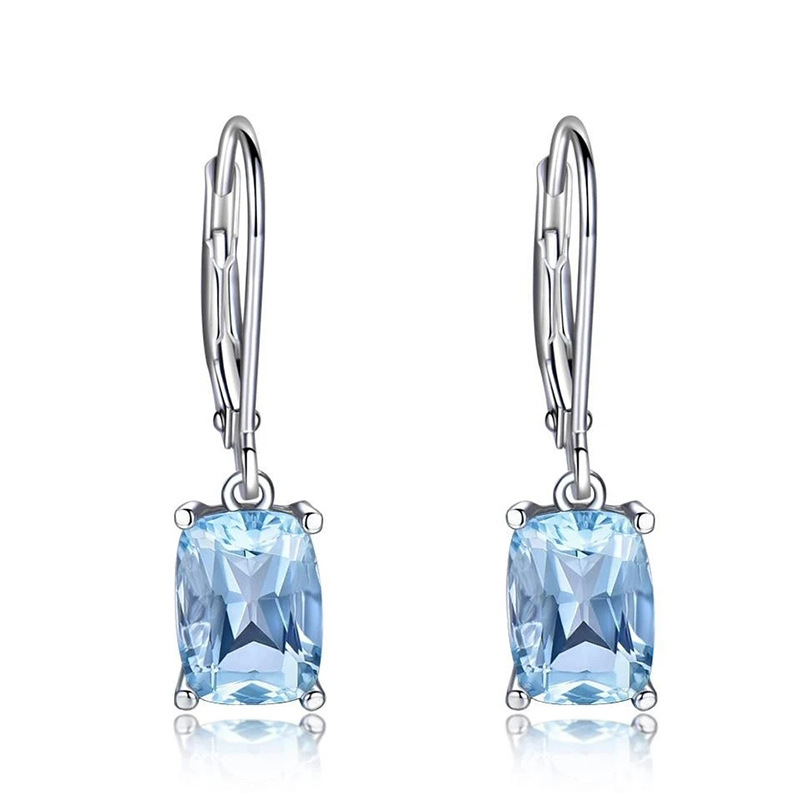 Fashion New Blue Topaz Drop Zircon Copper Earrings Wholesale display picture 1