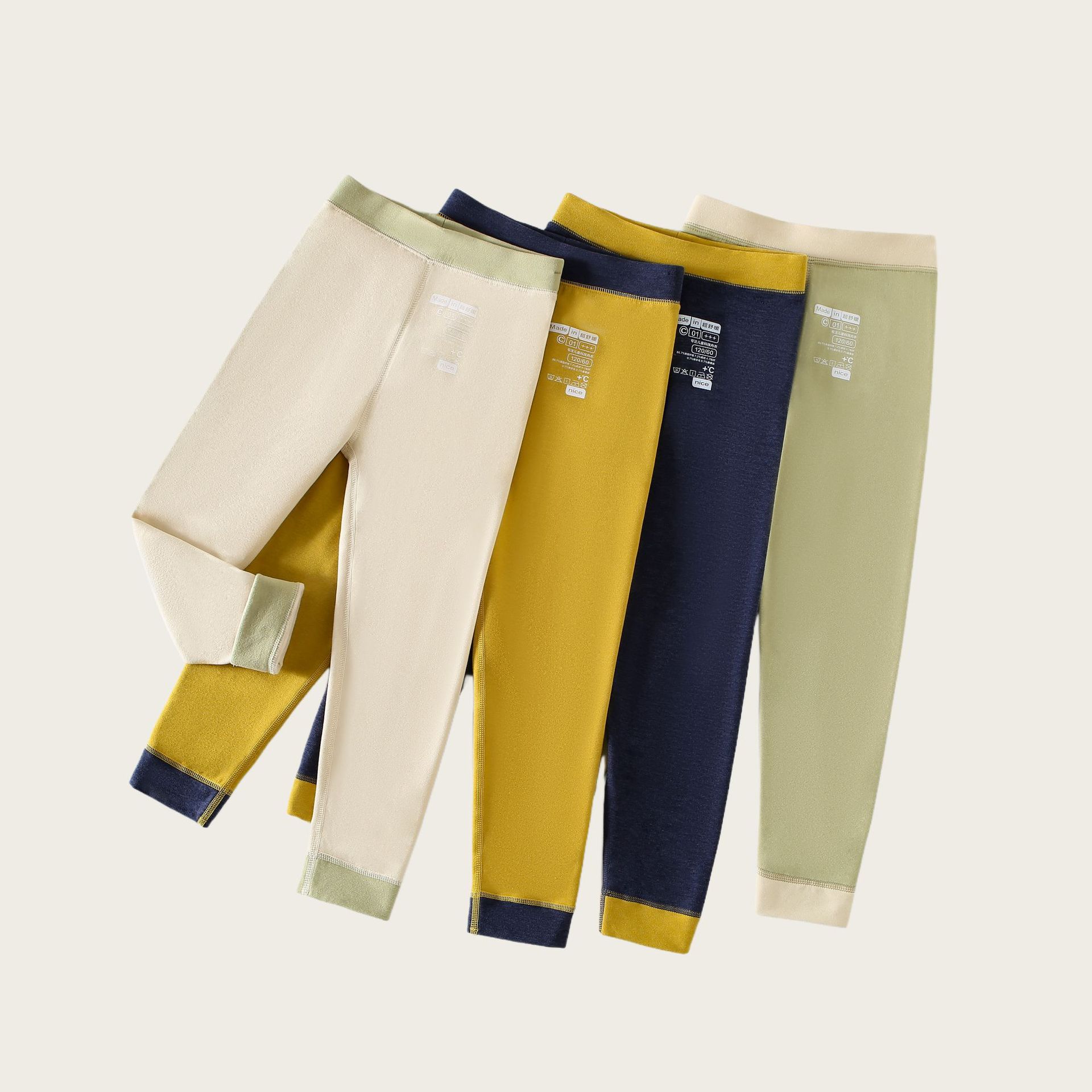 新款儿童秋裤男童保暖裤秋冬A类羊毛蚕丝内穿女童打底裤双面磨绒