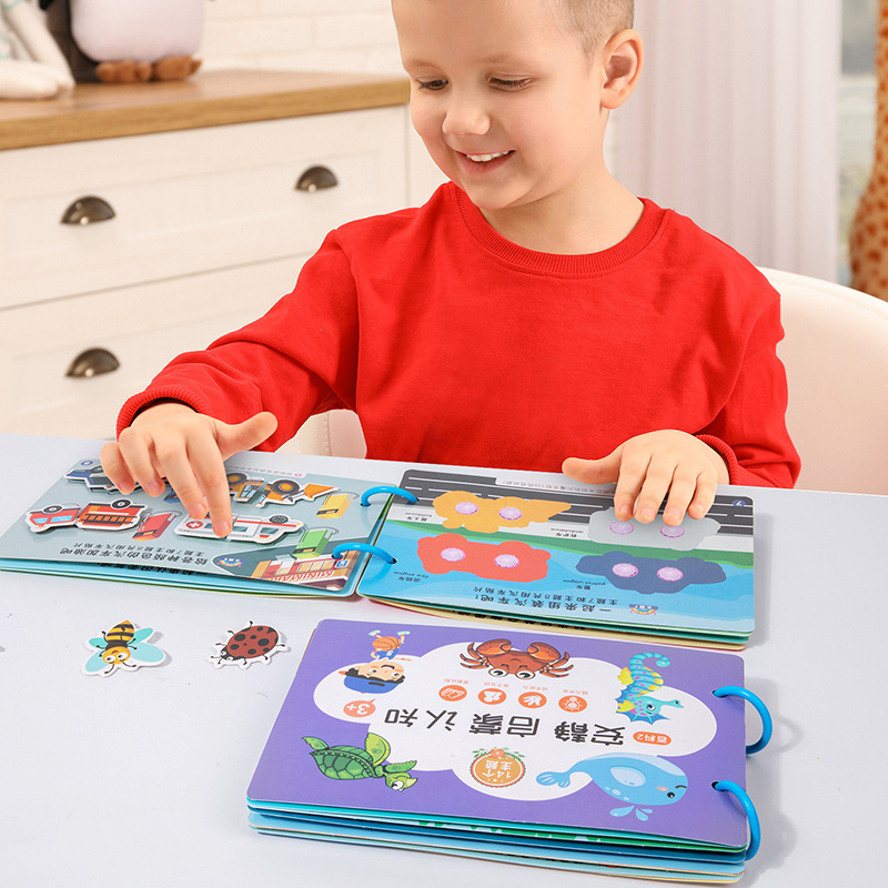 Cpc enciclopedia de educación temprana libro silencioso libro pegado juguete bebé iluminación digital cognición rompecabezas rompecabezas libro de pegatinas