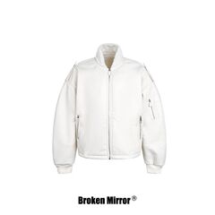 Broken Mirror 2025冬季New美式纯色立领机车风夹克保暖棉服