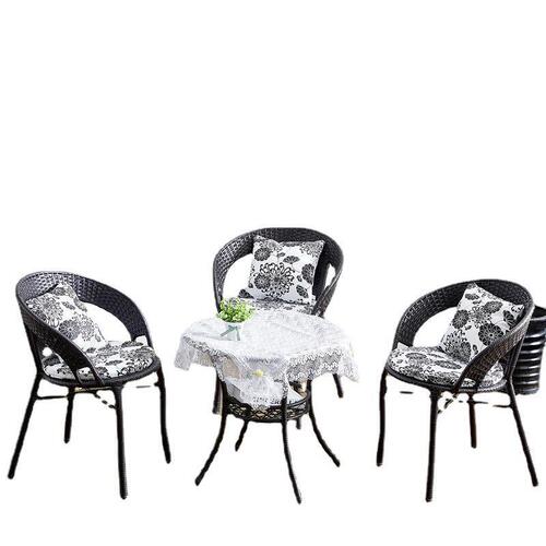 G3YN Courtyard Sofa Set with Chairs, Balcony Wicker Chairs, Three-Piece Outdoor Tea Table, Simple Back Chair, Leisure Outdoor Furniture