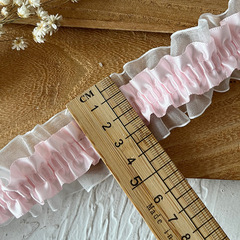 Xiaoxiangfeng double-layer pink elastic lace clothes lace accessories decoration handmade diy material fungus elastic band
