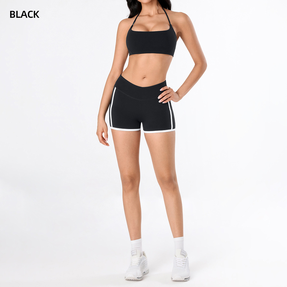 Yoga desnudo chaleco de mujer nuevo cintura alta hip running pantalones de entrenamiento elástico ajuste conjunto de ropa de entrenamiento