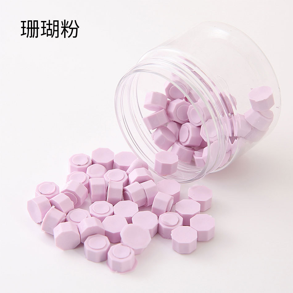 Macaron en caja de 50 colores, cera de pintura de fuego de color mixto, cera de botella granular mate, 60g, peso neto, aproximadamente 38g, sobre, cera sellada