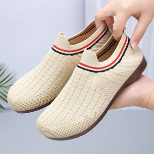 Cross-border Shoes Women's All-match Summer New 2025 Casual Comfortable Foot-free Lightweight Breathable Non-slip Non-slip Cloth Shoes