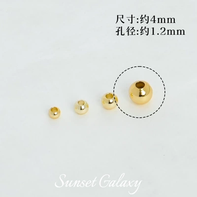 18K Gold-Plated Gold-Covered Color-Preserving Small Zərgərlik ara hissələri - 4mm-14k-gold-10-pieces