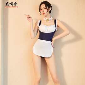 新品情趣内衣荷叶女佣连体免性感脱诱惑公主露背女仆制服代发