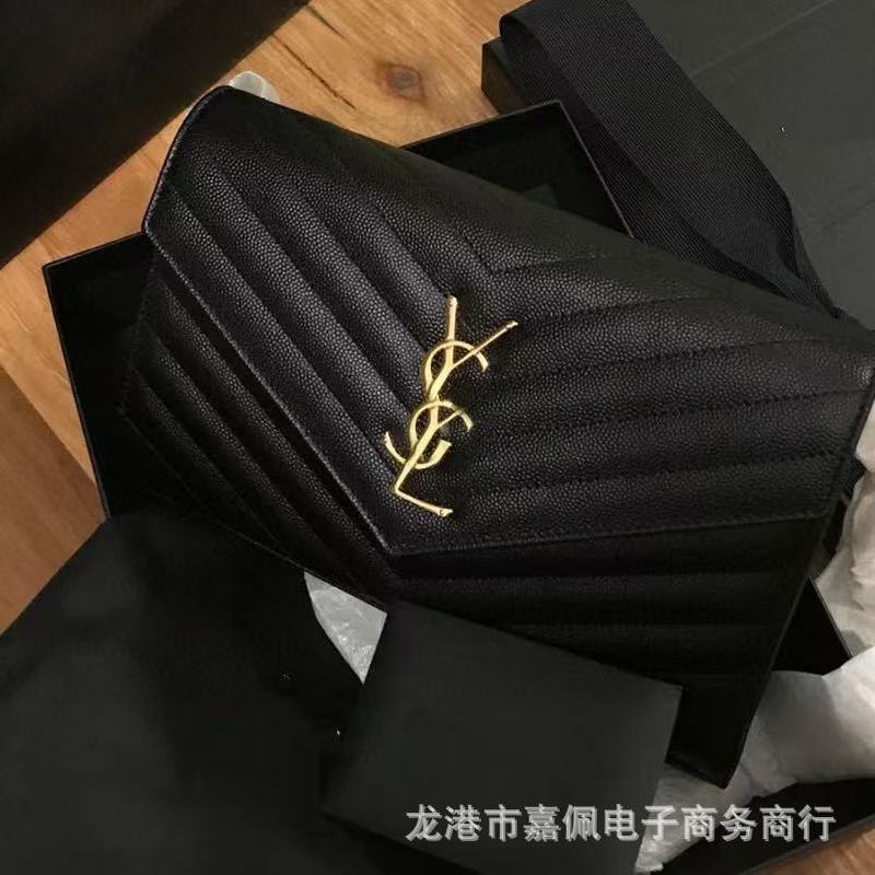 外单纯色v纹链条信封包鱼子酱牛皮斜挎简约休闲隔层woc手拿跨境包|undefined