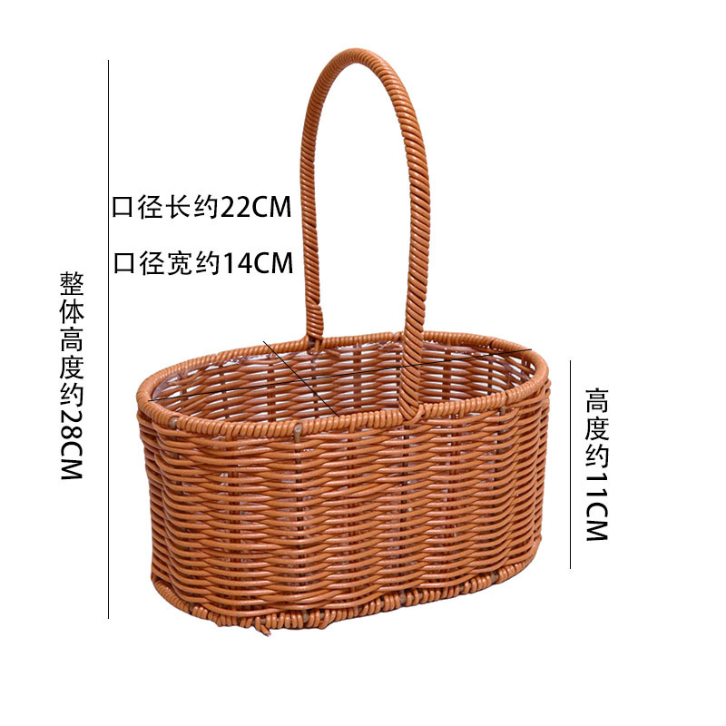 Cesta de flores de vacaciones imitación de caña Cesta de flores portátil paquete de flores ramo de flores Material floral Cesta de flores Día de la mujer