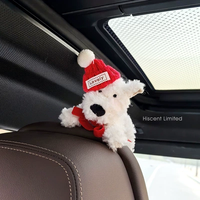 Accessories, Cute Plush, Car ornaments - west-highland-alphabet-red-hat-red-bow-tie-ornament-style