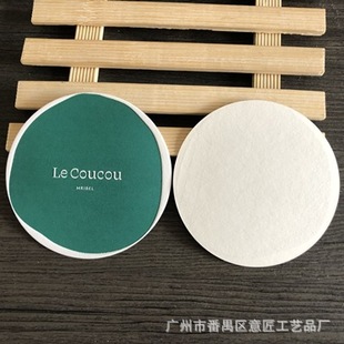 Factory Disposable Coaster Storage for Hotel Rooms and Home Use, 4+1 Cotton Paper with Double Adhesive Backing, Customizable Logo