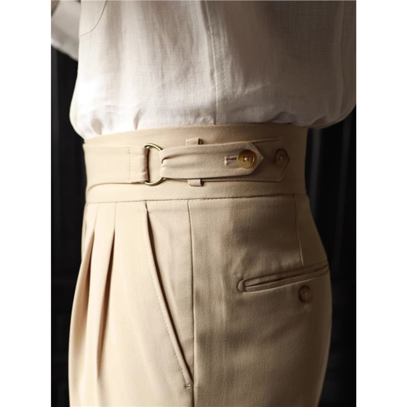 Kulger High Waist Trousers Men's Autumn Business Gentleman's Casual Pants Naples Pop-up Non-ironing Straight Pants