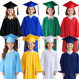 2025 Cross-Border Children's Bachelor's Uniform Kindergarten Suit Primary School Doctor's Uniform Graduation Clothing Performance Clothing Factory Direct Sale