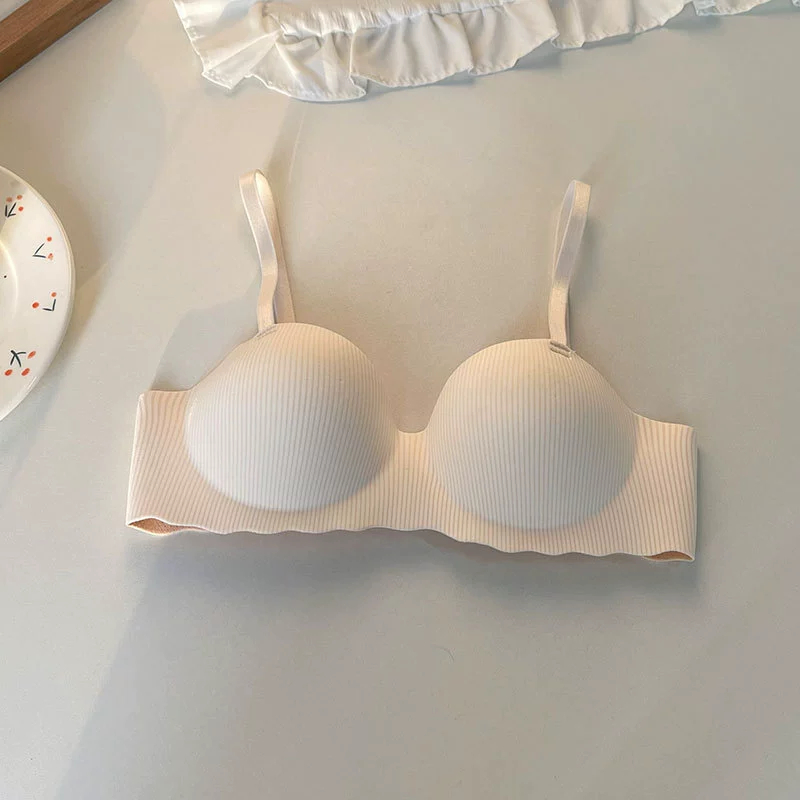 Бюстгальтер Push-up, Nursing, беспроводной, тонкий летний бюстгальтер, бесшовный, рифленый, размеры 32/70–38/85