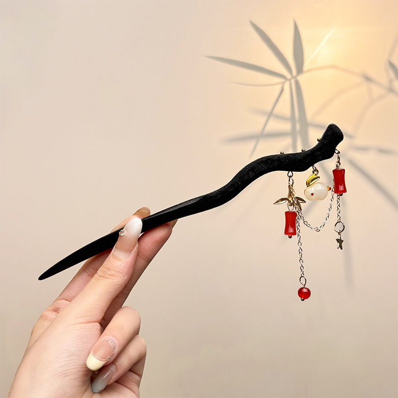 国风新中式铃兰花流苏发簪女高级感古风发钗步摇簪子汉服盘发头饰|undefined