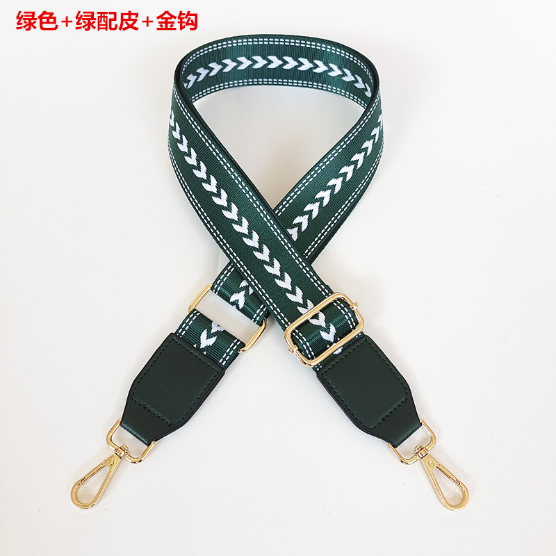Green + Green with leather + gold hook