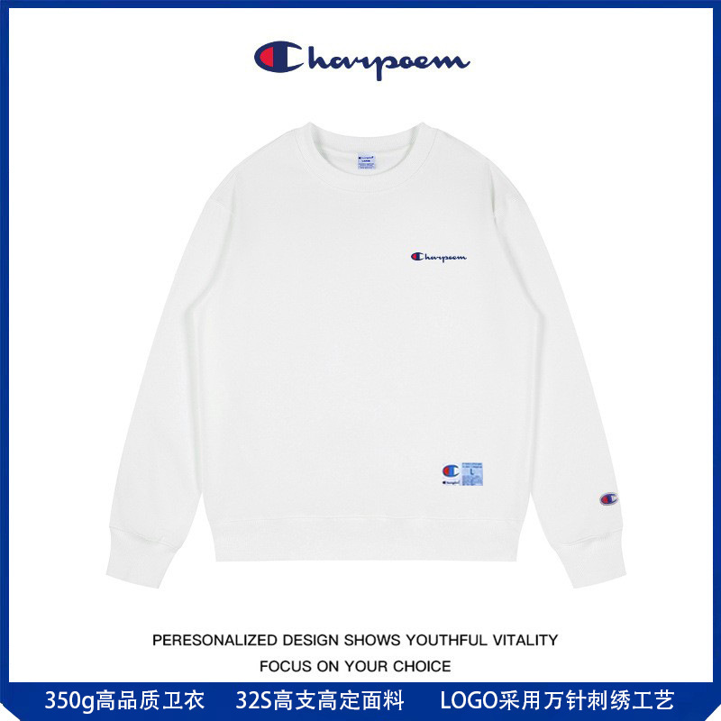 Champion Graffiti 2025 Autumn/Winter New Heavyweight 420g Trendy Brand Embroidered Logo Couple's Loose Fleece Sweatshirt for Men