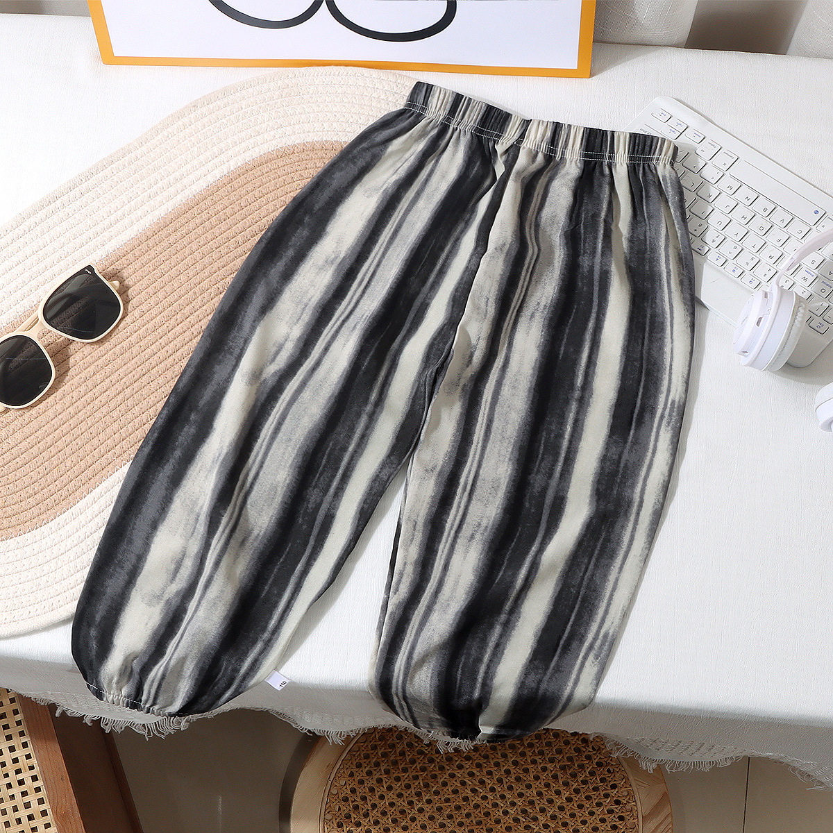 [Personalizado] Pantalones anti-mosquitos para niños, pantalones de verano de nueve puntos, pantalones de estilo coreano para niños y niñas, pantalones para niños de moda