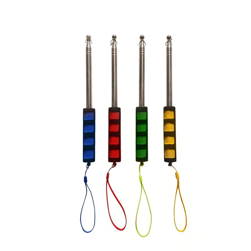 Telescopic bold flagpole hand-crank flagpole stainless steel telescopic teaching whip black telescopic full set of snap buckle Anhui factory