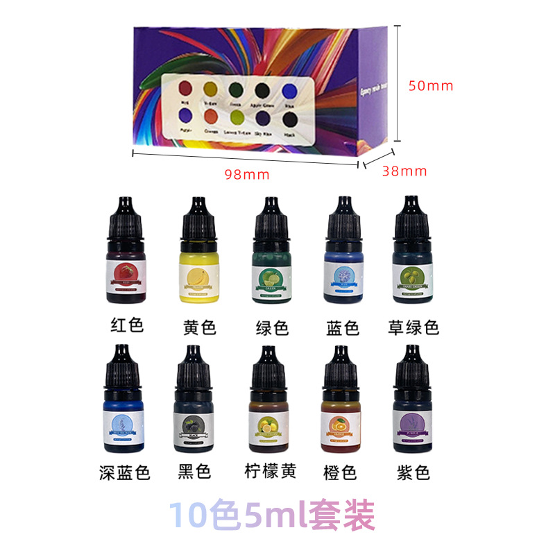 Pigmento Líquido para Resina Epoxi 24 Colores 5ml para Colorear Artesanías y Pegamento UV