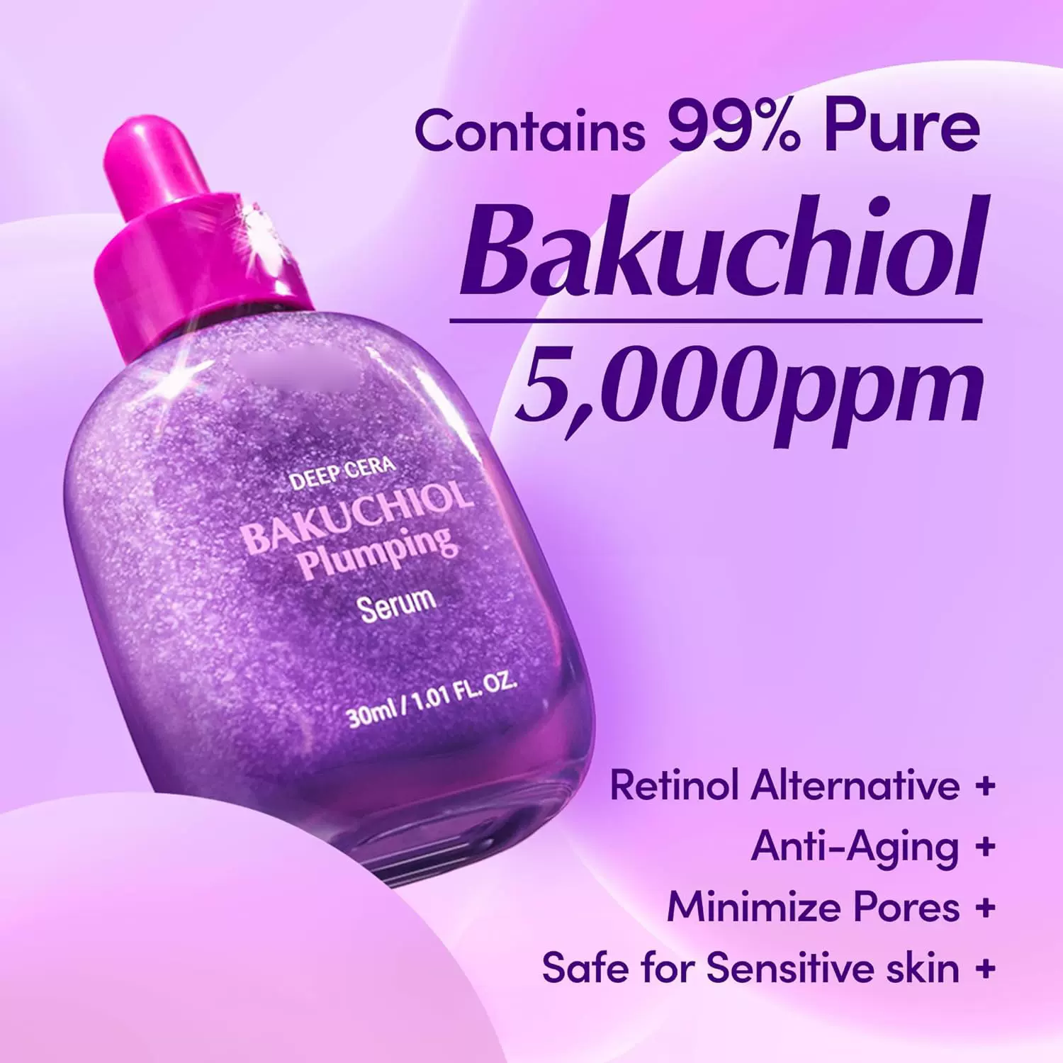 跨境 补骨脂酚丰盈精华保湿柔肤精华液 Bakuchiol Plumping Serum